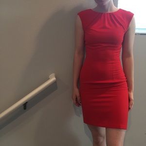 Form fitting red dress